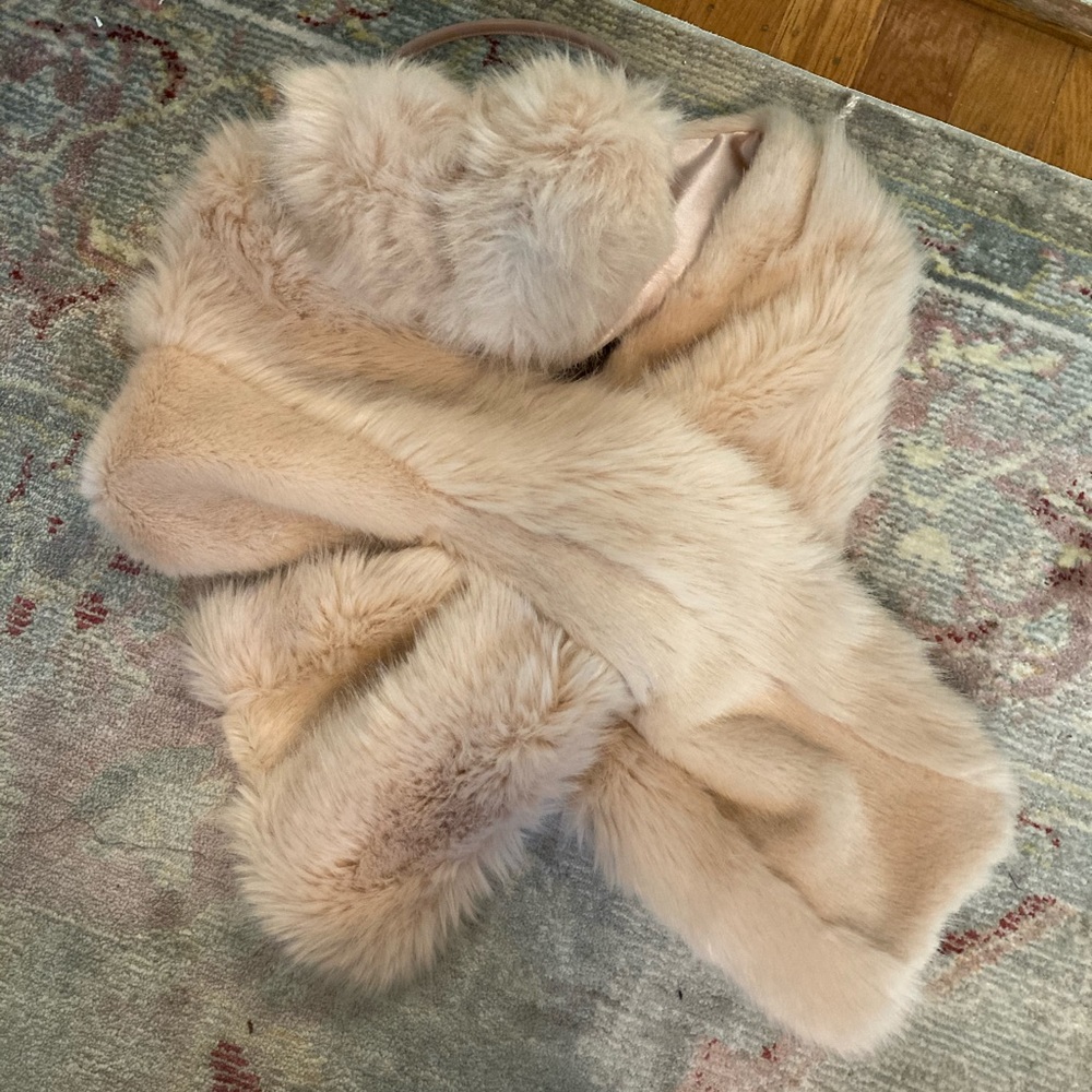 Faux fur wrap and ear muffs